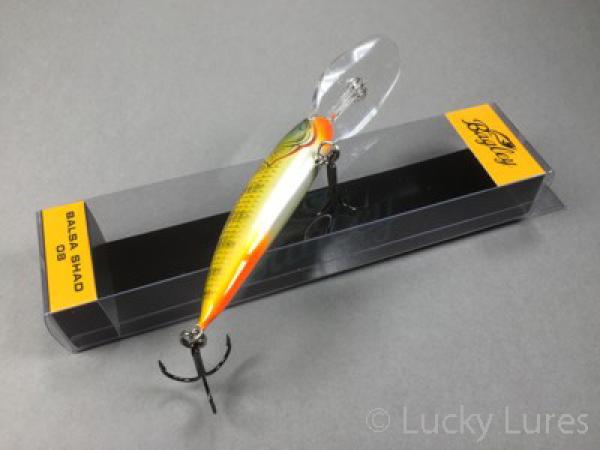 BALSA Shad Wobbler, schwimmend, Farbe: YP Yellow Perch, Größe 08 ( 8,3 cm), Gewicht: 18 Gramm, von Bagley Bait